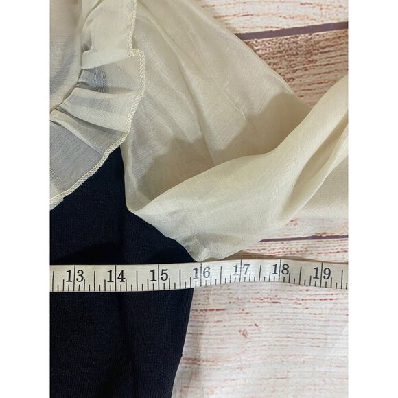 Zara Women's Black Constrasting Organza Combination Top - Small - Picture 10 of 14